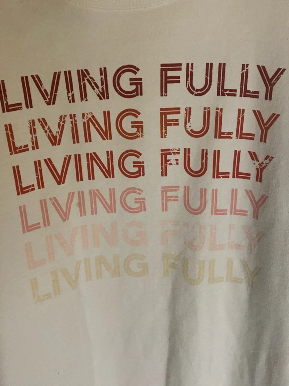 Mallory Ervin Living Fully Graphic Sweatshirt - White with Gradient Pink size XL - Picture 3 of 4
